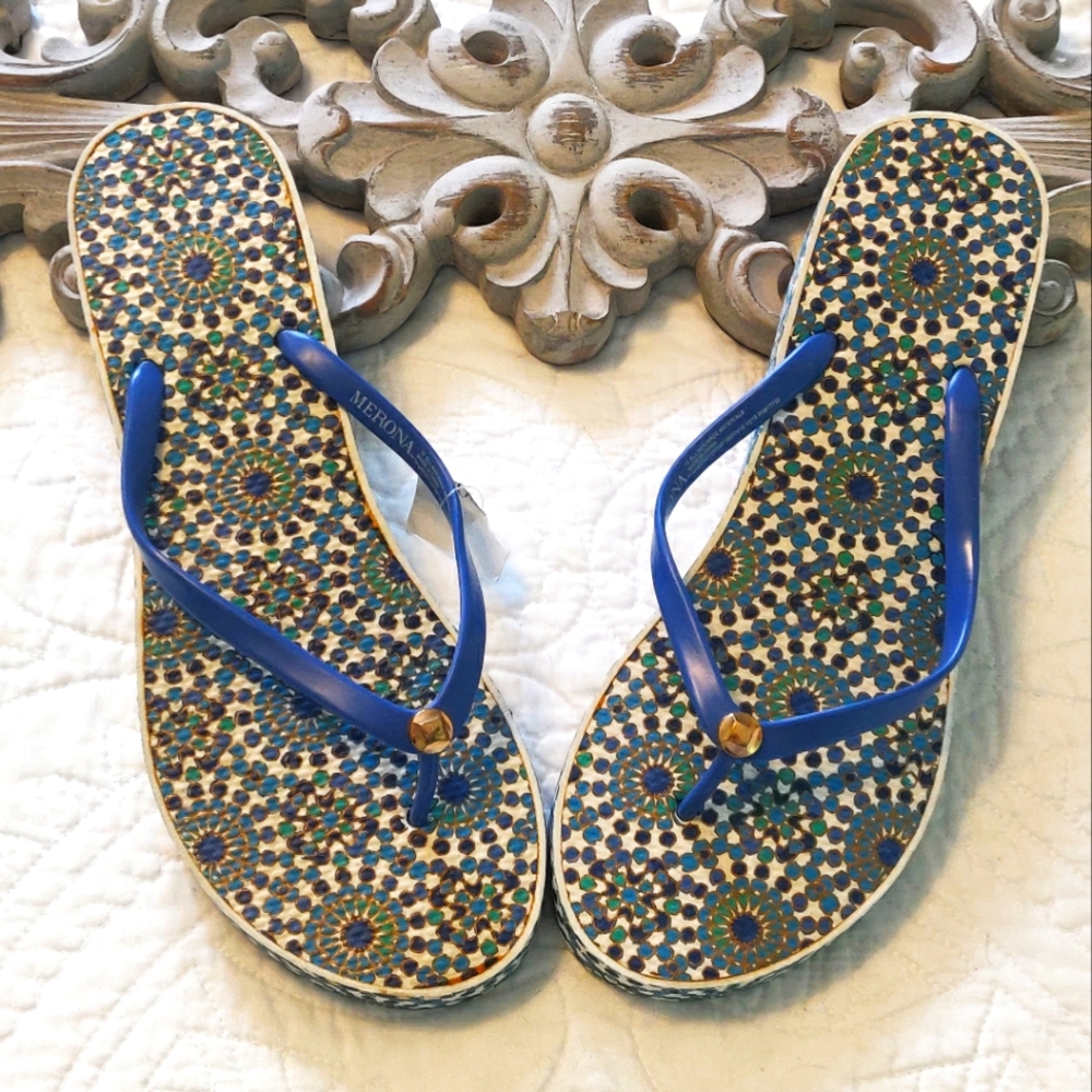 New blue flip flops.